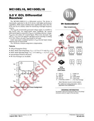 MC100EL16DR2G datasheet  